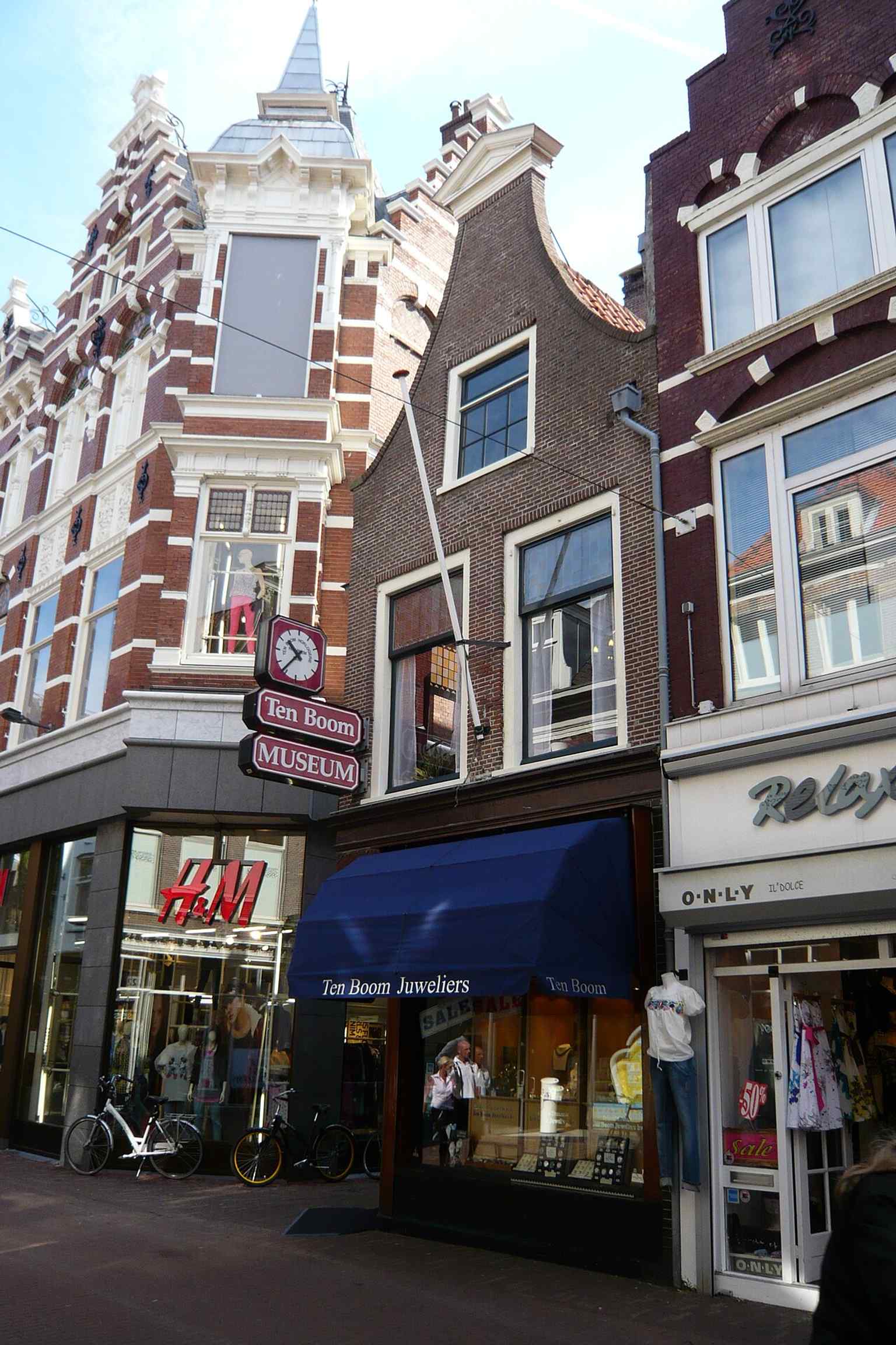 The Corrie ten Boom House on Barteljorisstraat, the historic family home that became a wartime refuge and later a museum.