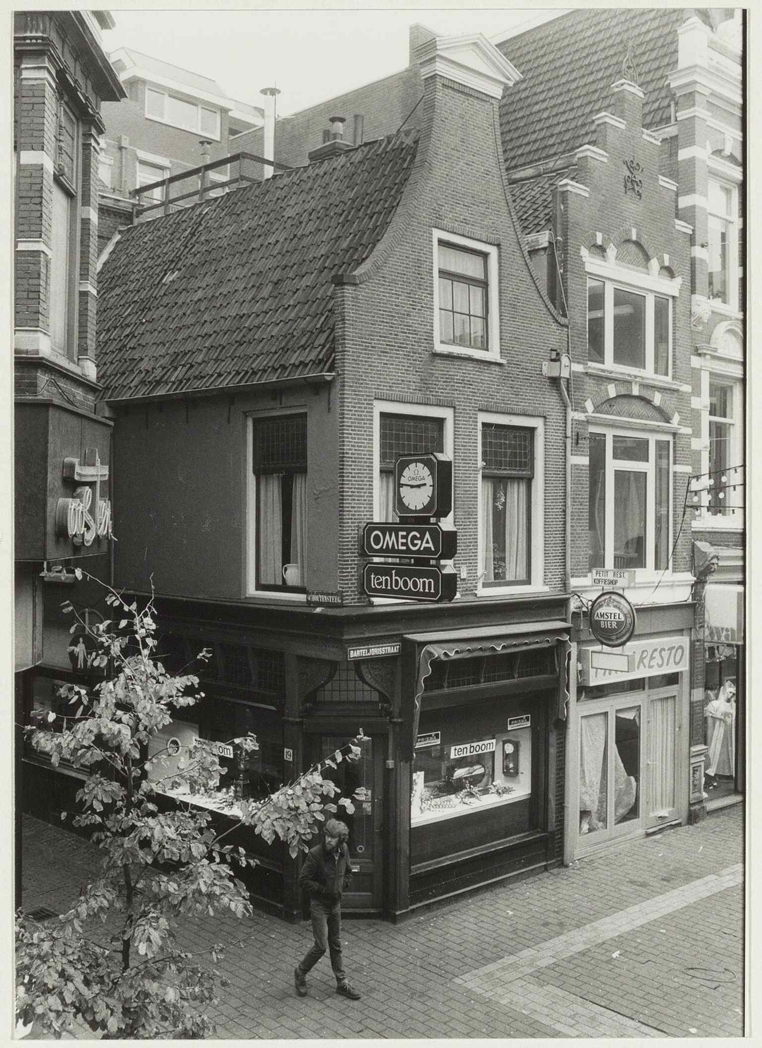 A 1957 photo of the Ten Boom watch shop, reflecting the family business that began here in 1837 before the house became famous for resistance.
