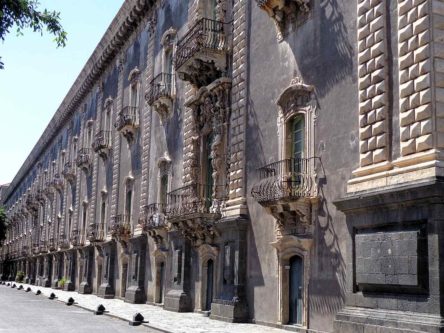 A strong interior perspective that helps tell the story of the rebuilding and the grand Baroque-Catanese spatial effect.