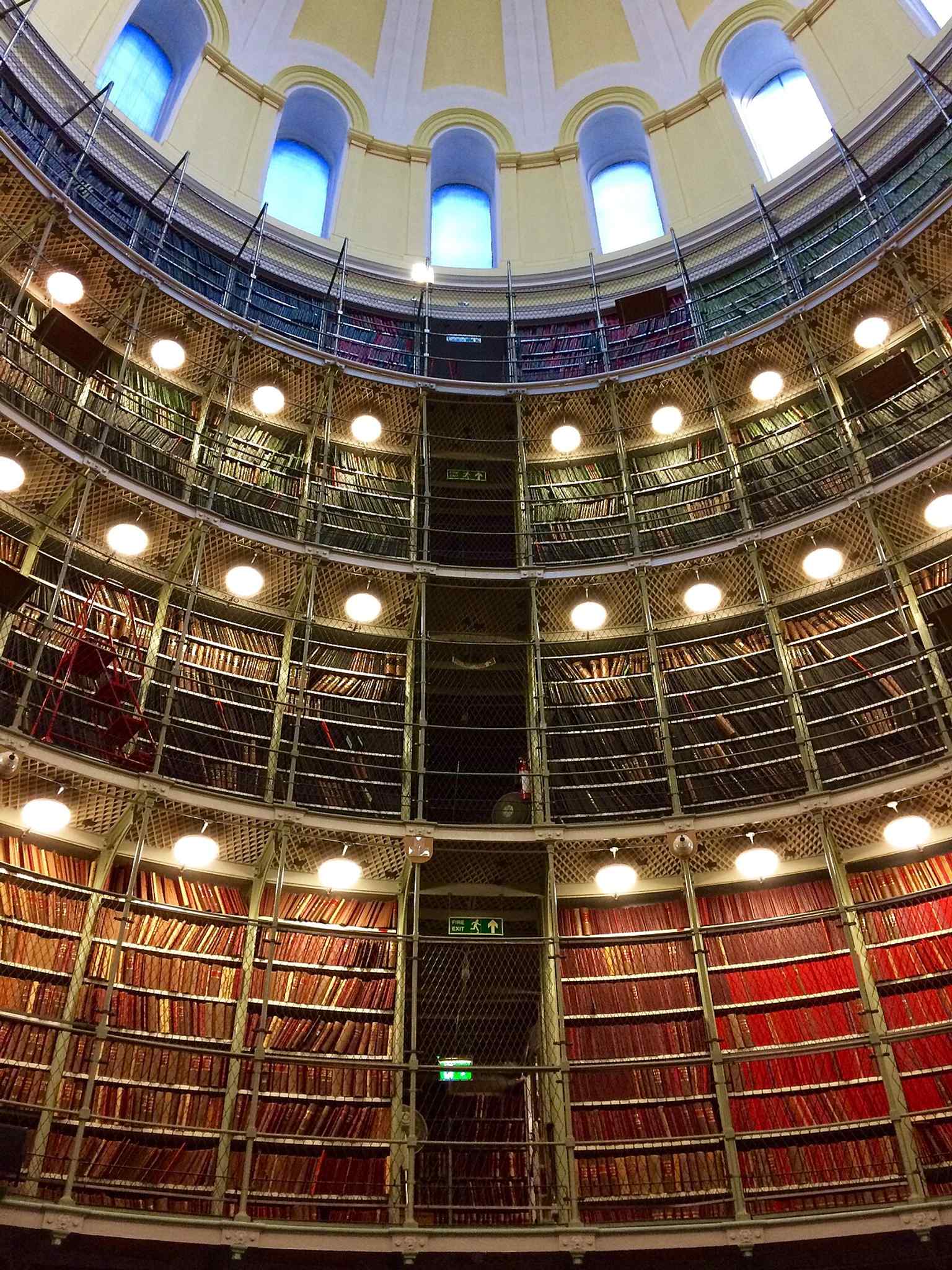The Circular Record Hall inside the General Register Office, part of the archive complex that grew into today’s National Records of Scotland.