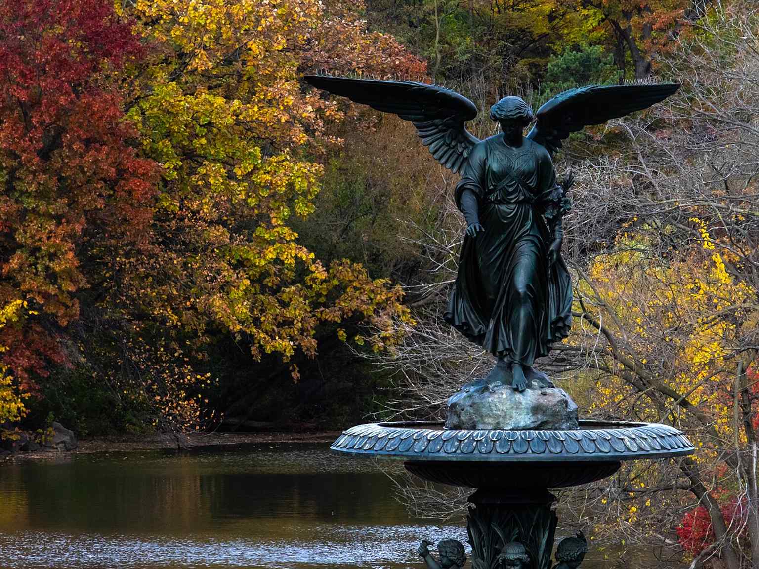 Bethesda Fountain and the Angel of the Waters, the park’s signature sculpture and the only artwork in the original plan.