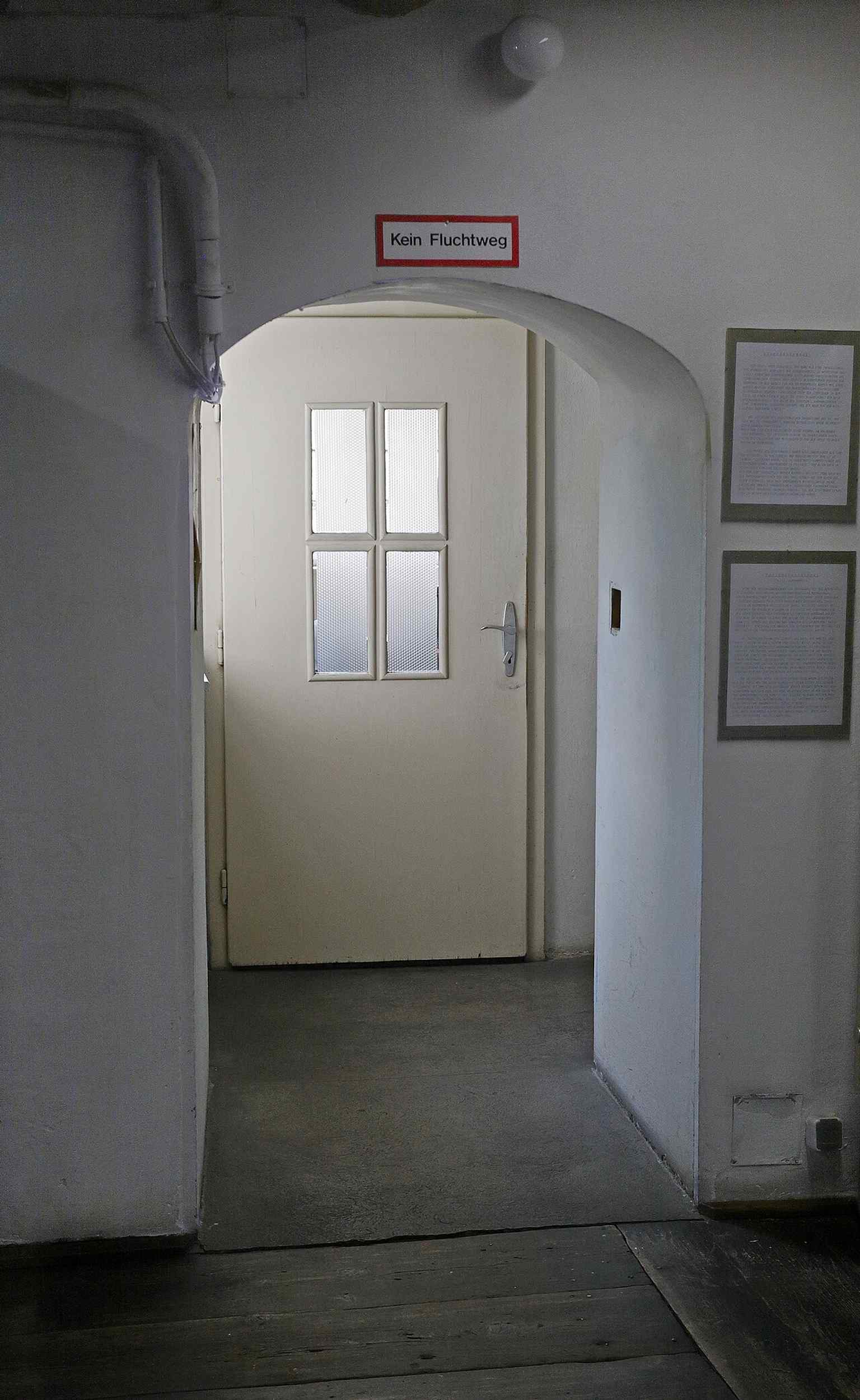 The passage inside the complex that once connected the Stadel to the later workshop buildings behind it, illustrating the museum’s layered history.
