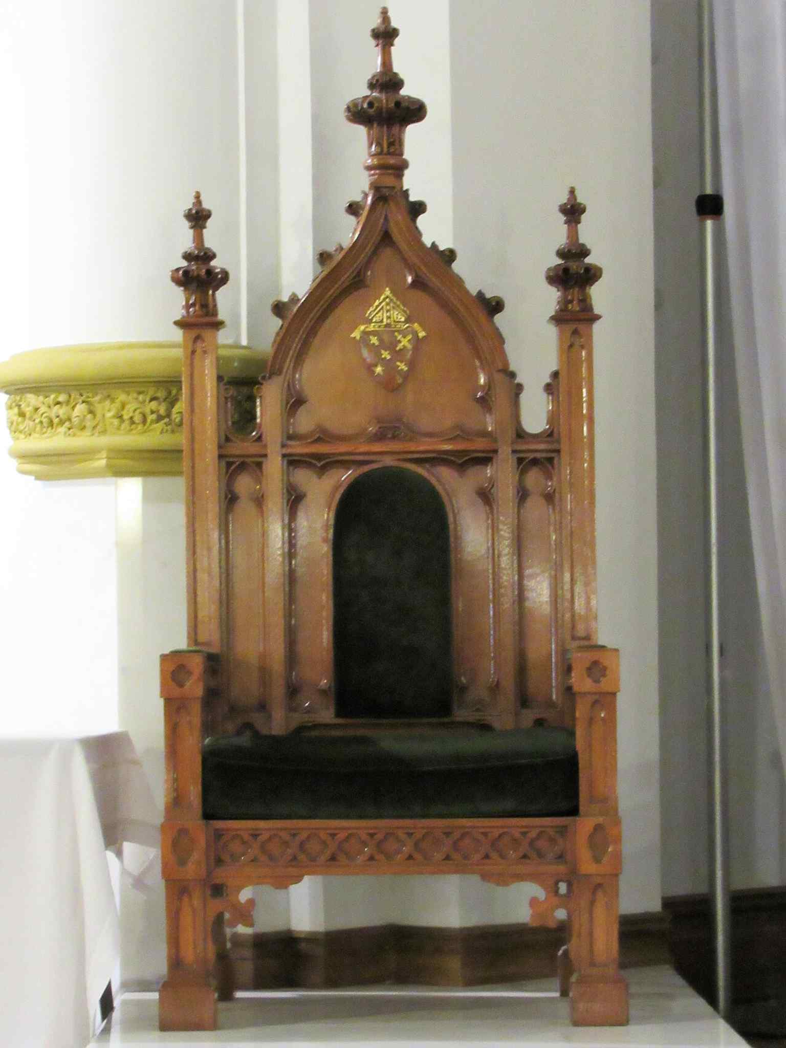 The cathedra, the bishop’s chair that marks this church as the cathedral of the Diocese of Dallas.