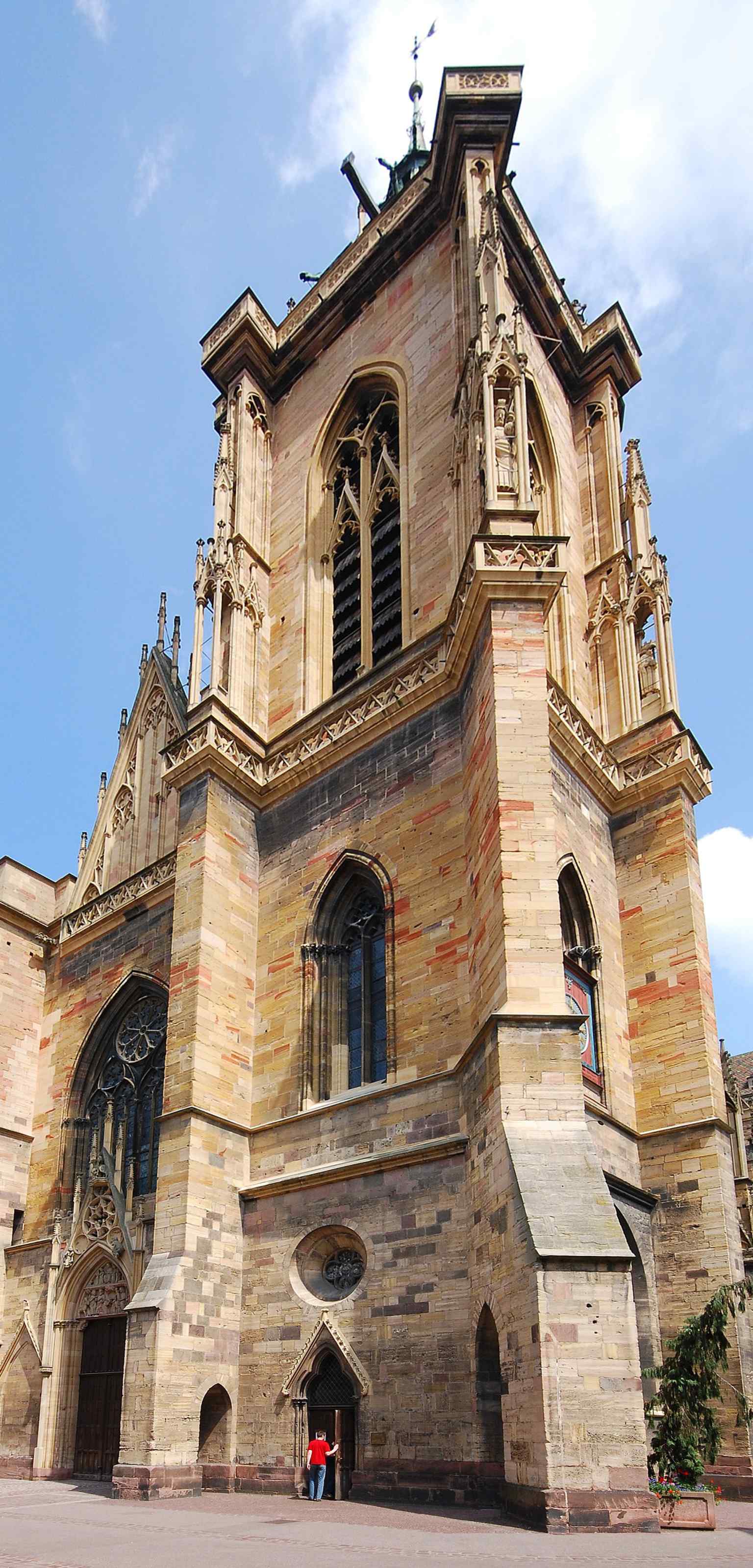 The west facade reveals the church's unique asymmetry, where a second north spire was planned but never completed. (2007)