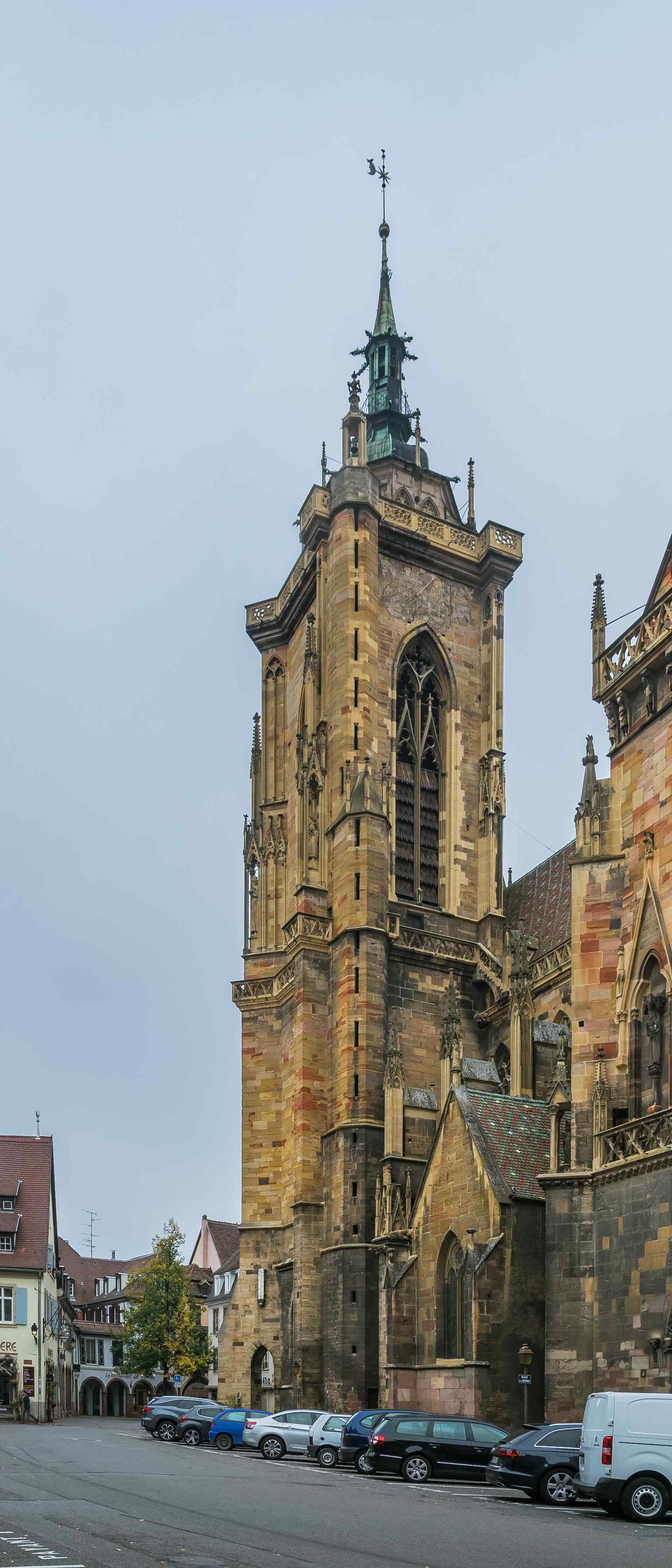 The prominent south tower features the unusual, onion-shaped copper lantern added after a devastating 16th-century fire. (2018)