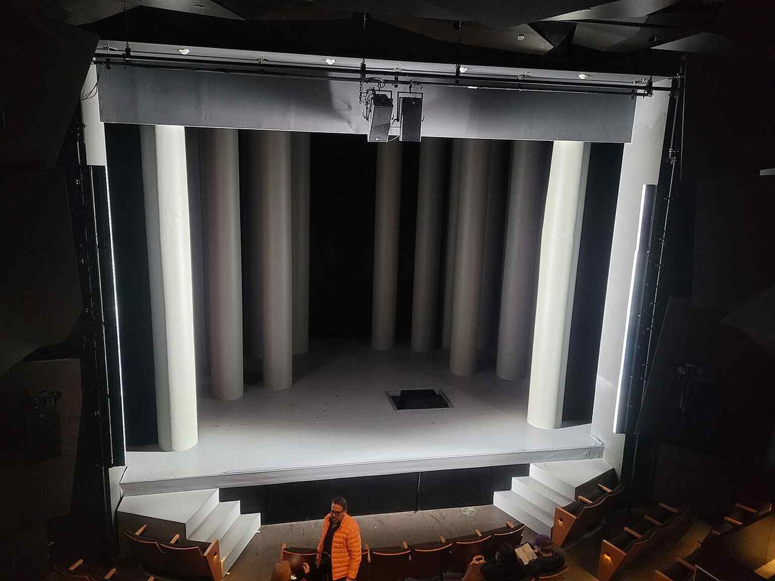 The stage of the Alice Griffin Jewel Box Theatre, where many notable productions, including those by The New Group, are frequently presented.
