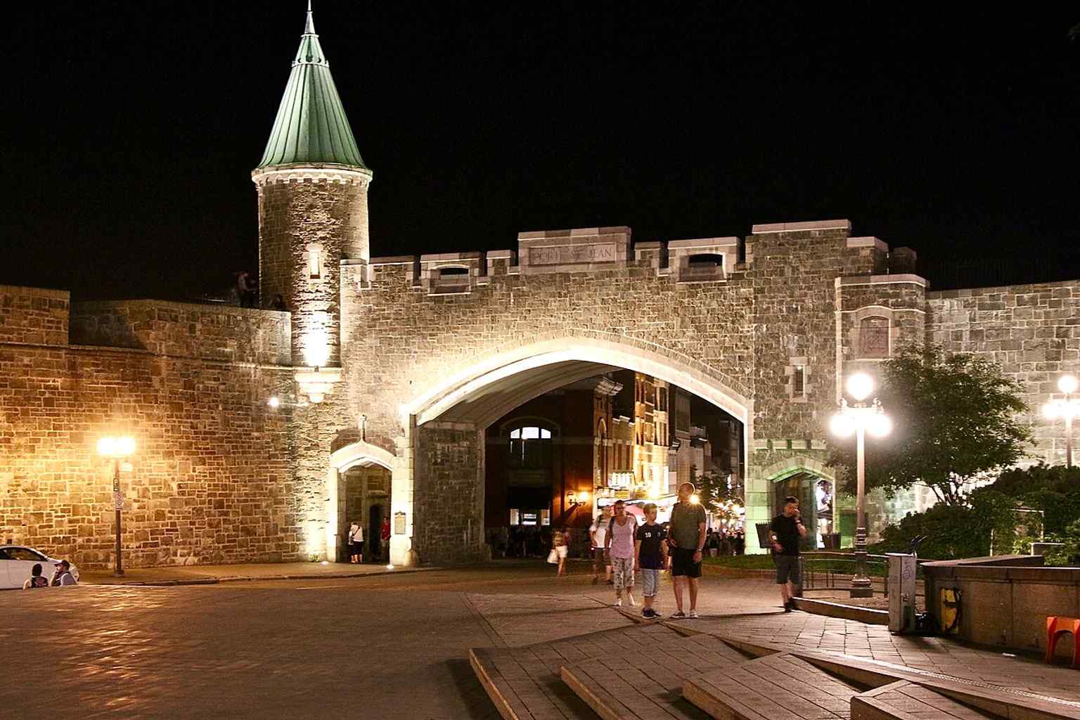 A modern view of Porte Saint-Jean, one of the four historic gates and a key landmark in the defensive ring around the Haute-Ville.