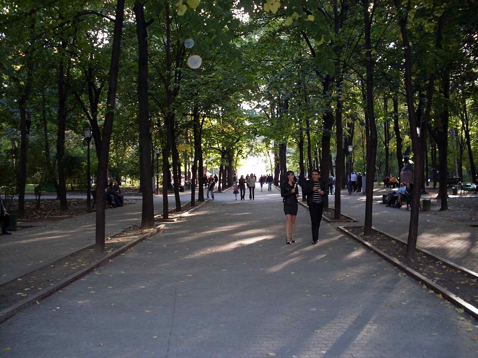Wide view of the Alley of Classics in Ștefan cel Mare Park — the monument became a major Chișinău landmark after being created in 1958.