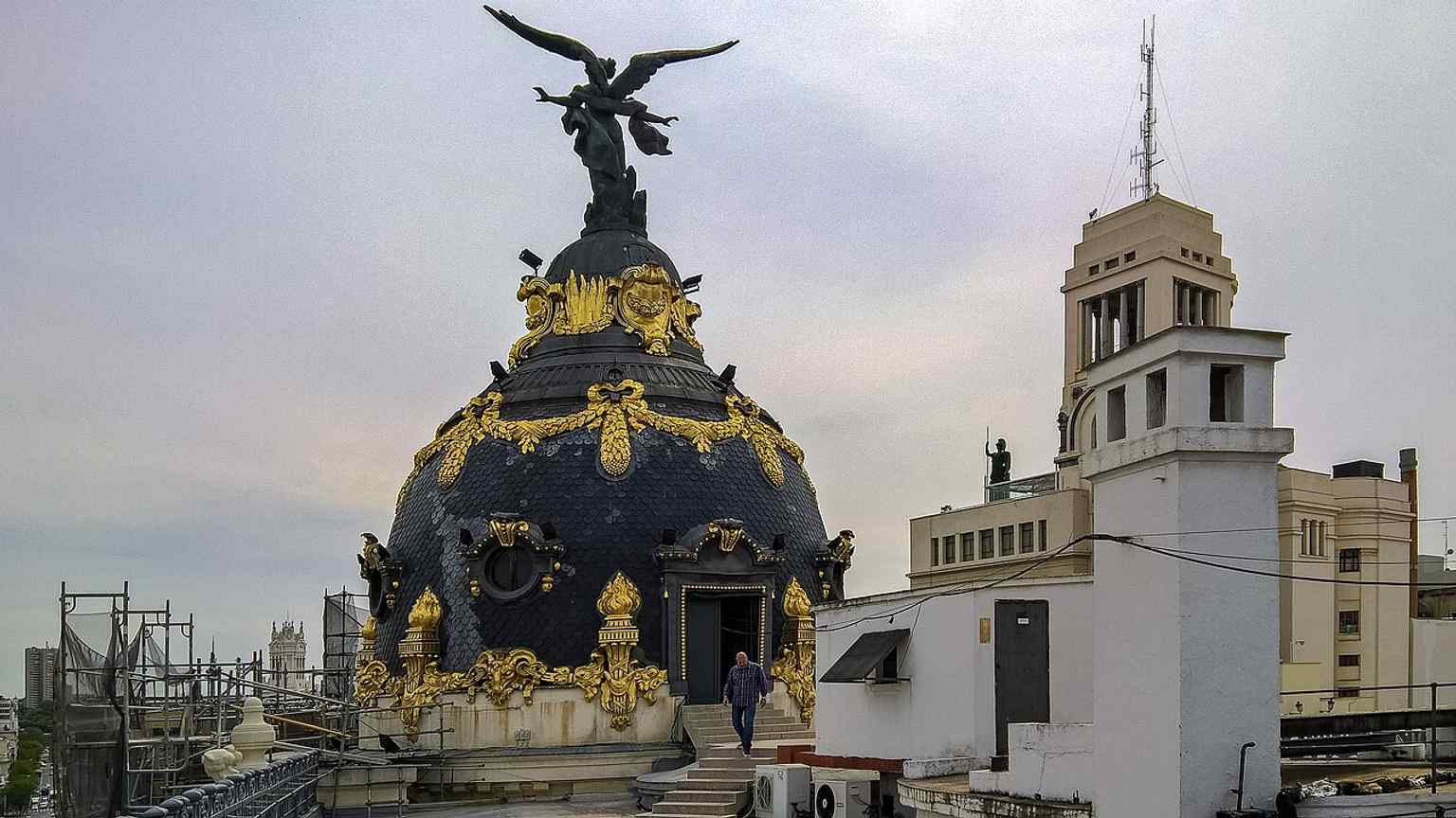 The dome during restoration in 2016, when scaffolding revealed the care needed to re-gild and clean the building’s most iconic feature.