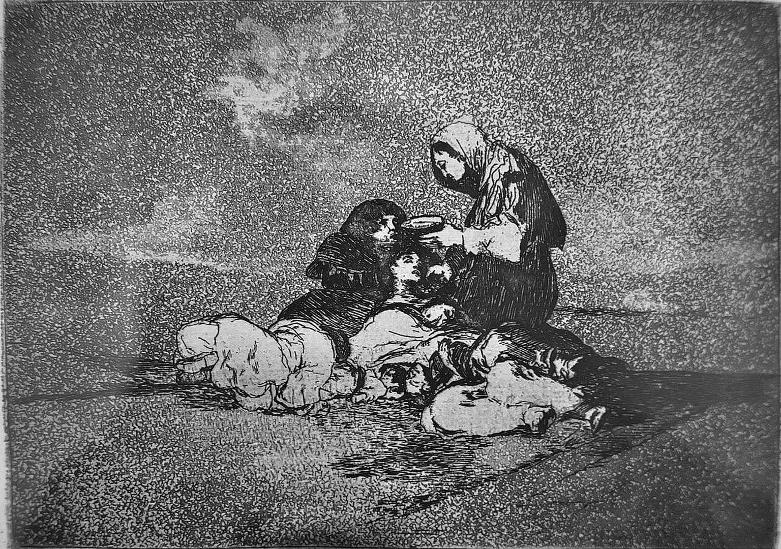 A bleak plate from The Disasters of War, showing the human suffering that made Goya central to Prado's modern identity.
