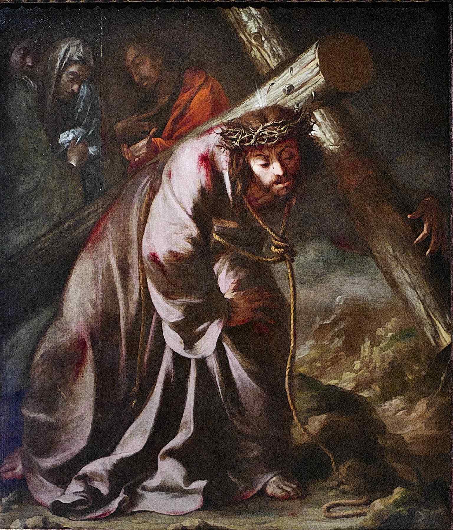 Juan de Valdés Leal's dramatic Christ on the Way to Calvary is a powerful example of Spain's Baroque religious painting.