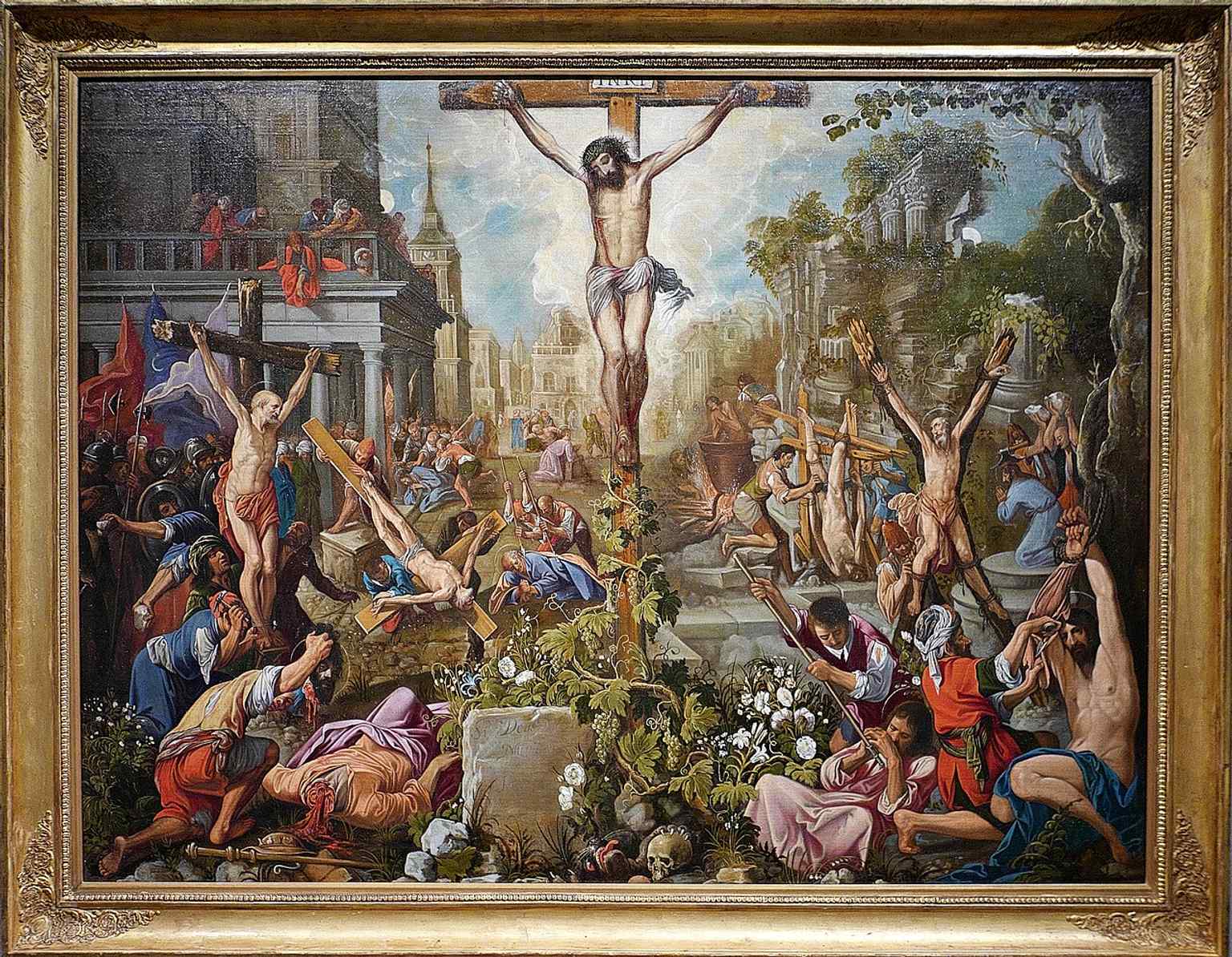 This martyrdom scene recalls the devout large-scale paintings that entered the Prado through the dissolved Museo de la Trinidad.