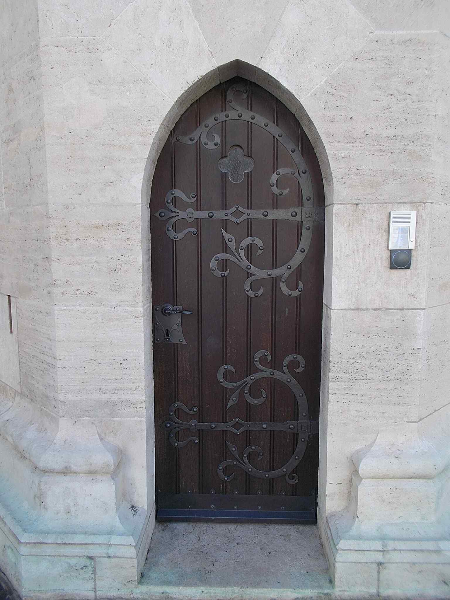 A detail of the southwest Virgin Mary Gate, also known as the Bride's Gate, where King Matthias Corvinus held both of his royal weddings.