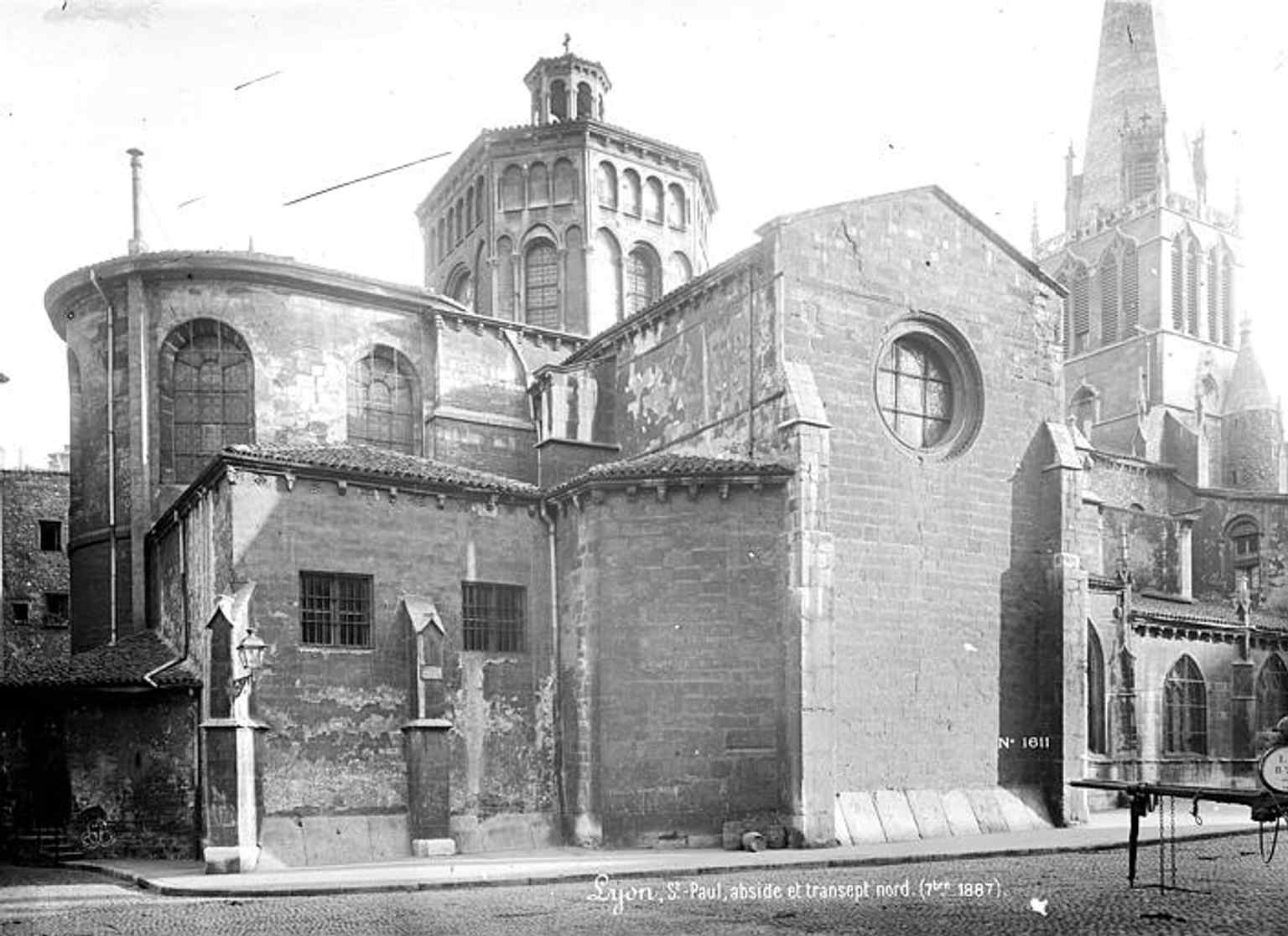 Another late-19th-century exterior, highlighting the north façade, apse, and transept before the 20th-century work.