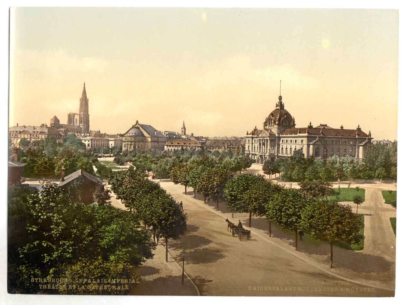 Another late-19th-century view of the Kaiserpalast, useful for the story of the building as a showcase of German rule in Alsace-Lorraine.