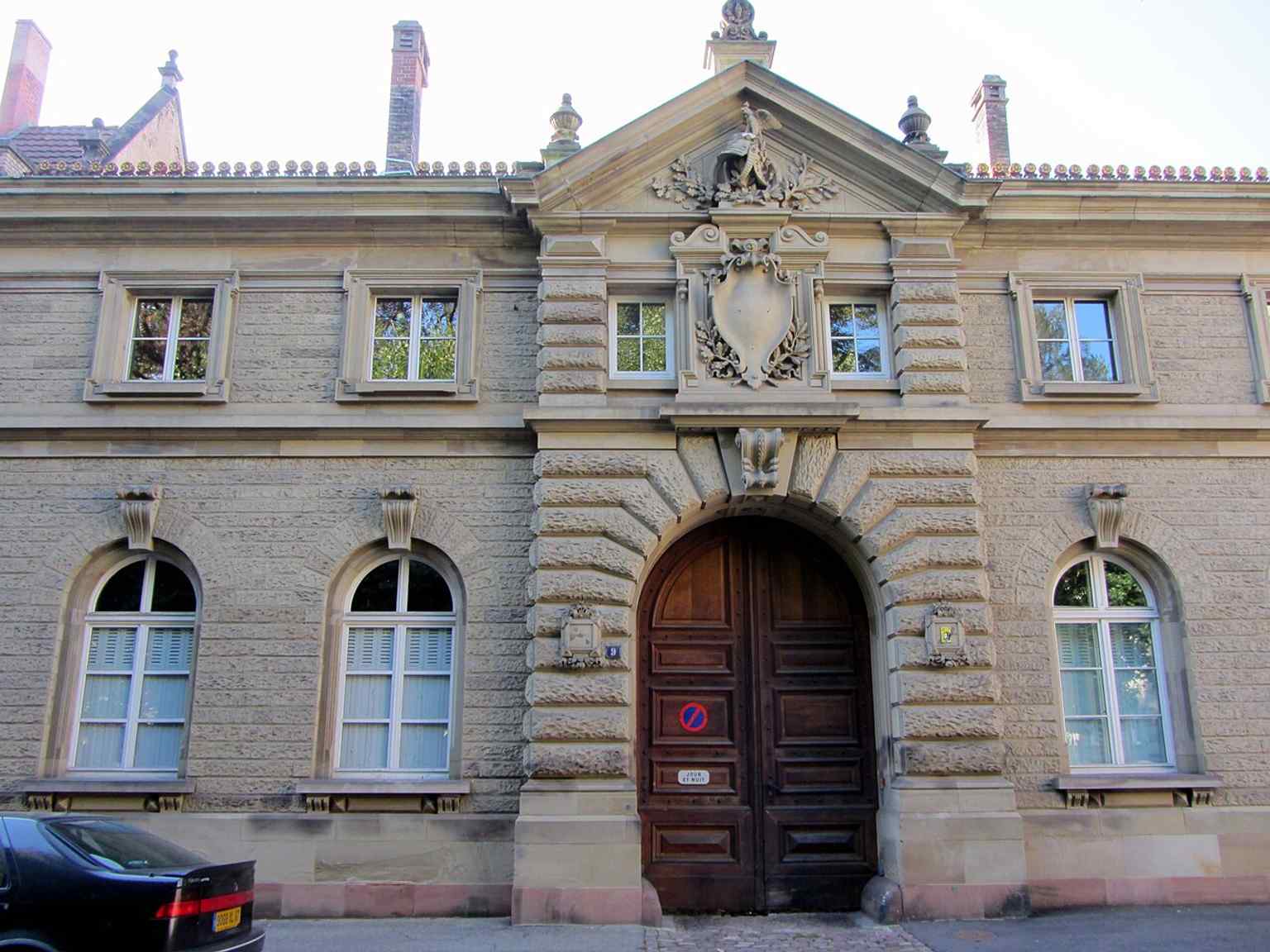 The former imperial stables behind the palace, part of the same monumental ensemble and now protected as historic architecture.