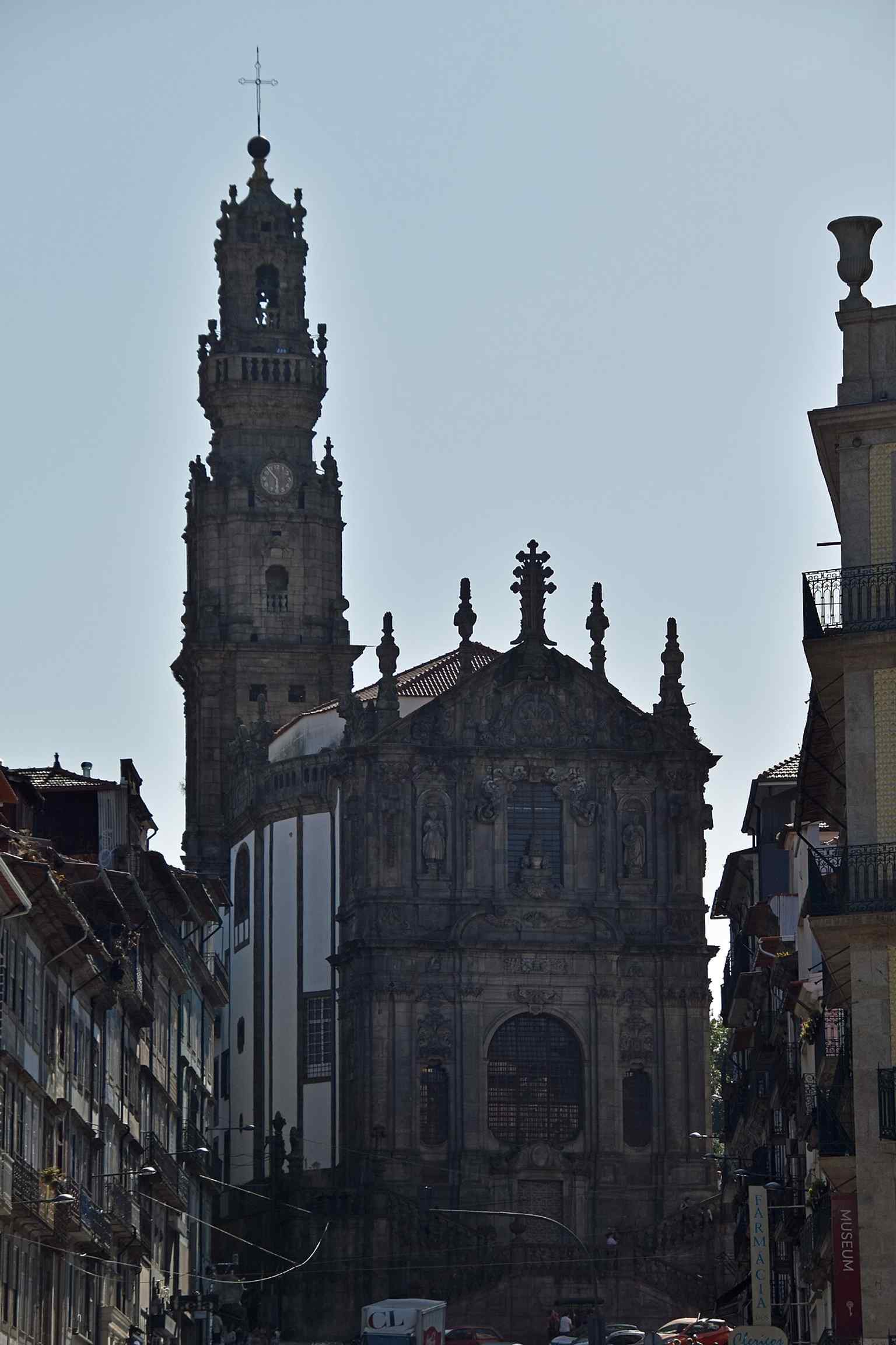 The tower in full daylight — its six floors and 240 steps made it a bold vertical marker above Porto.