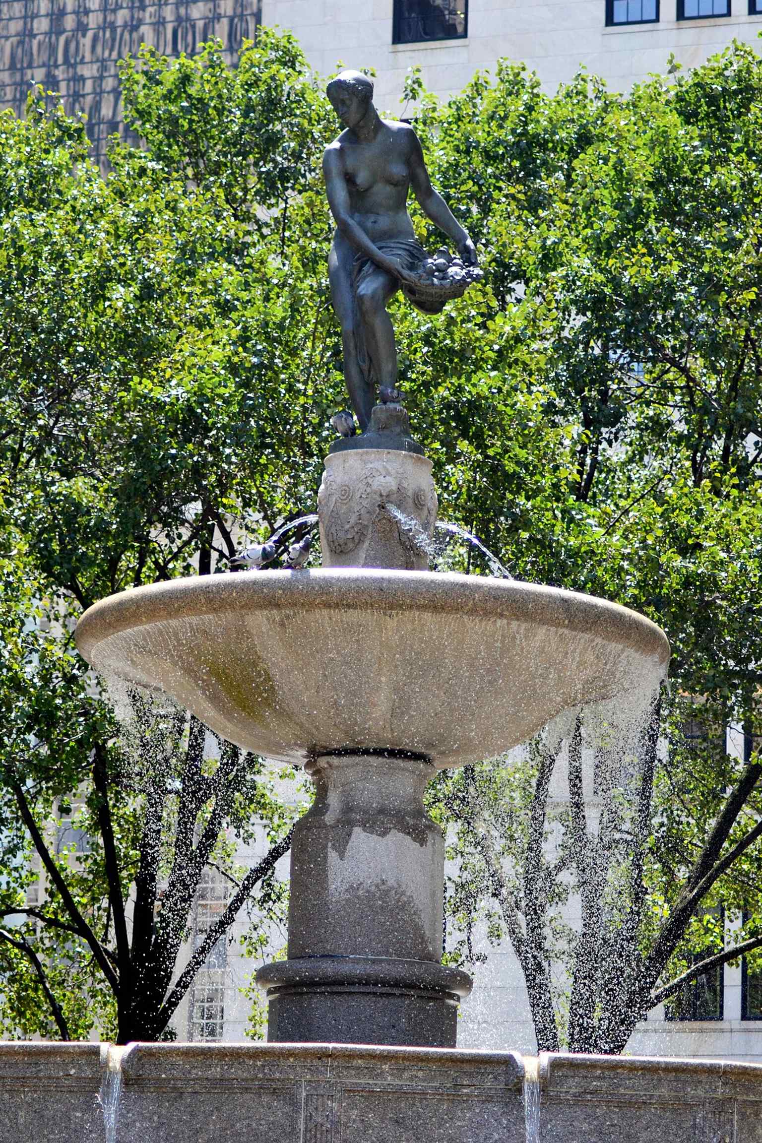 The Pulitzer Fountain, designed by architect Thomas Hastings, was intended by Joseph Pulitzer to be "like those in the Place de la Concorde, Paris, France."