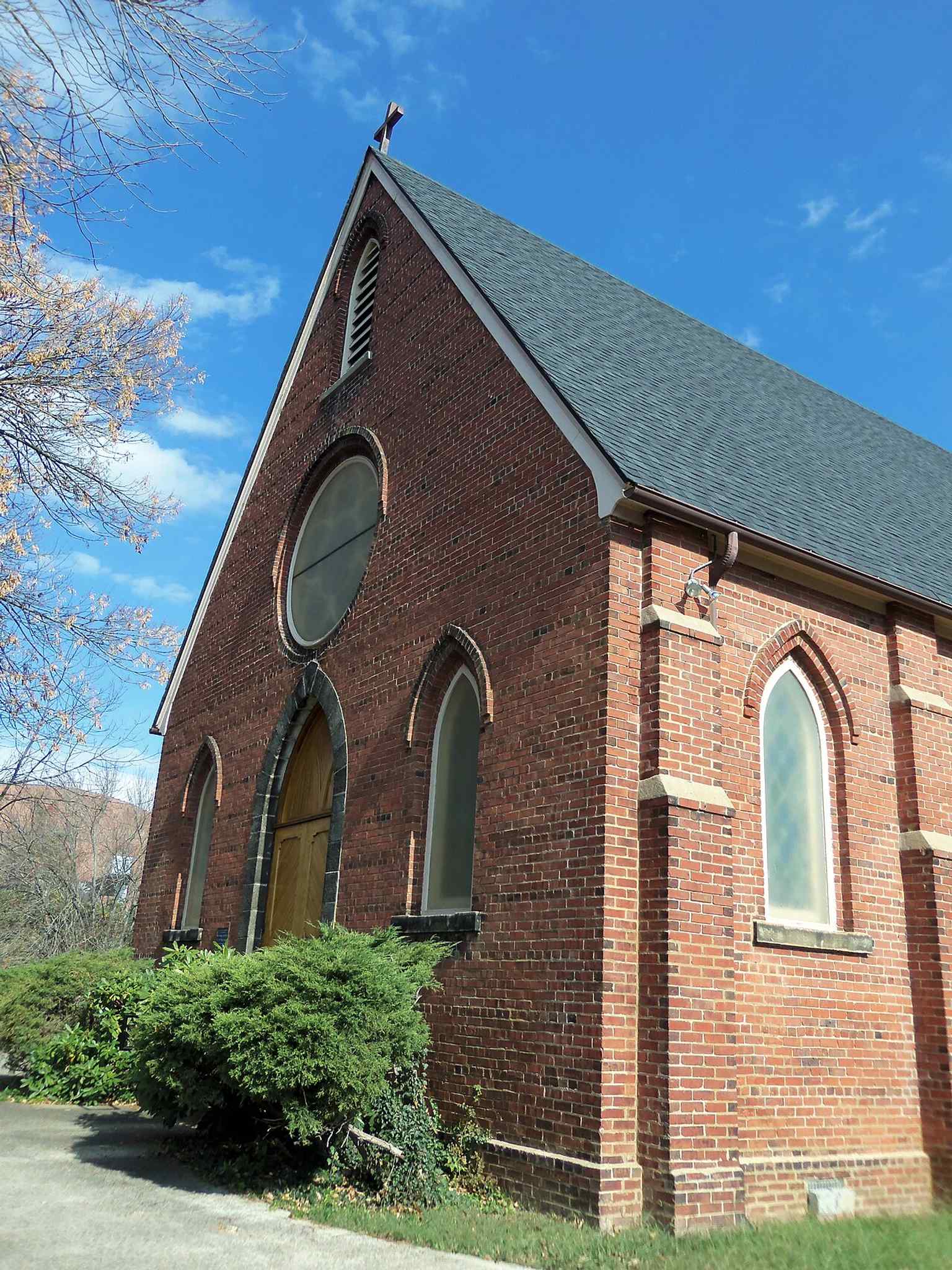 The historic brick church that became St. Matthias in 1894–1896 and was later listed on the National Register of Historic Places.