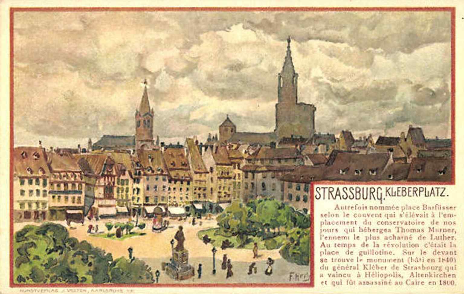 A 1916 postcard of Kleberplatz, capturing the square’s early-20th-century urban character under German rule.