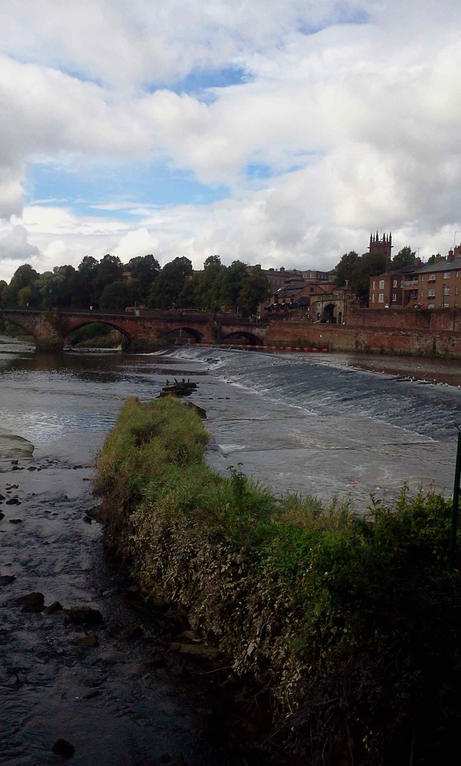 A tighter view of the bridge fabric, useful for showing the stonework of the present structure rebuilt in the late 14th century.