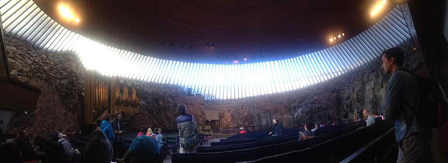 A panoramic interior shot that captures the church’s dramatic daylight, one of the reasons it is so popular for concerts and worship.
