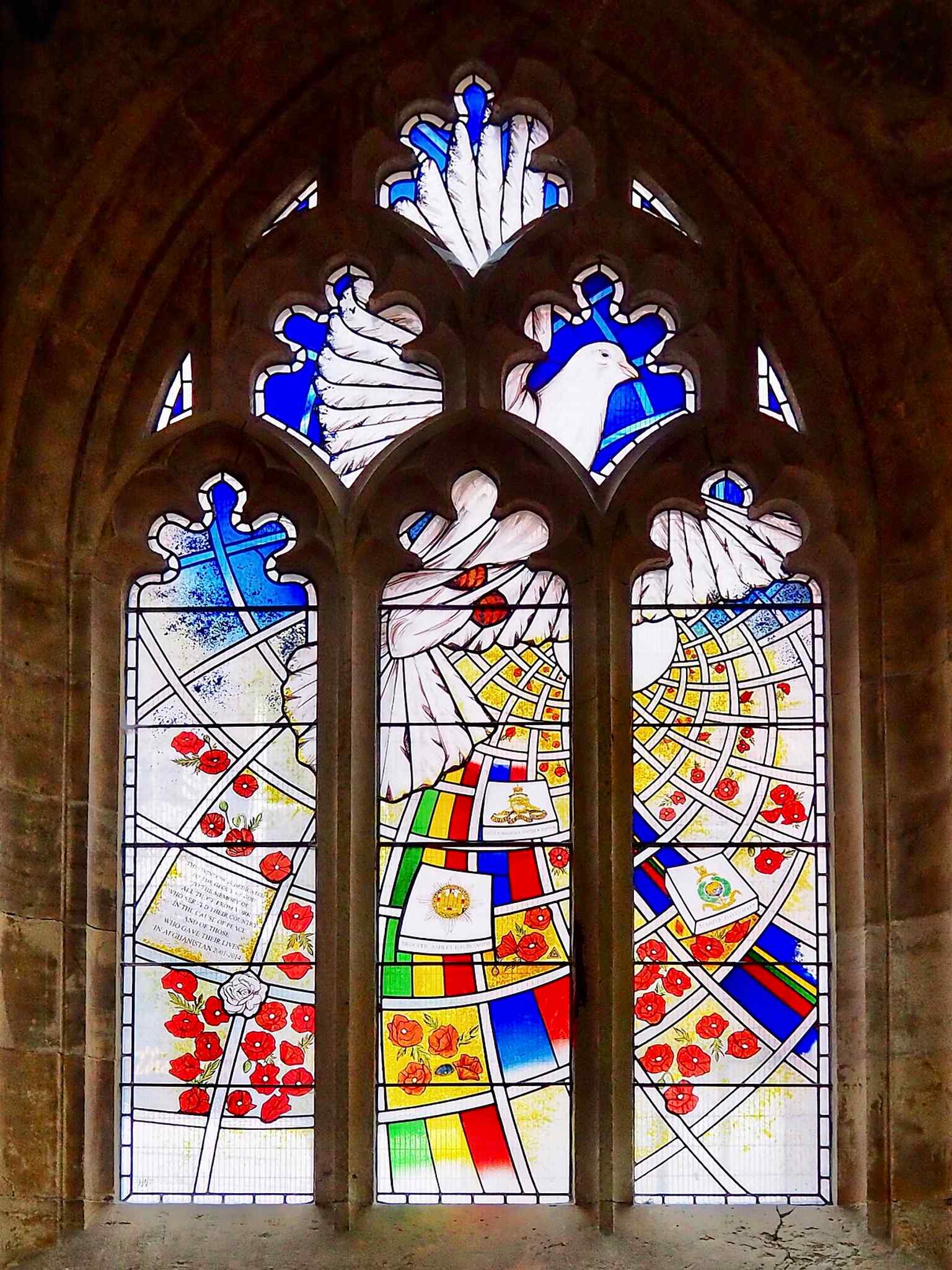 The Afghanistan Memorial Window, dedicated in 2015 to servicemen and women from the York area.