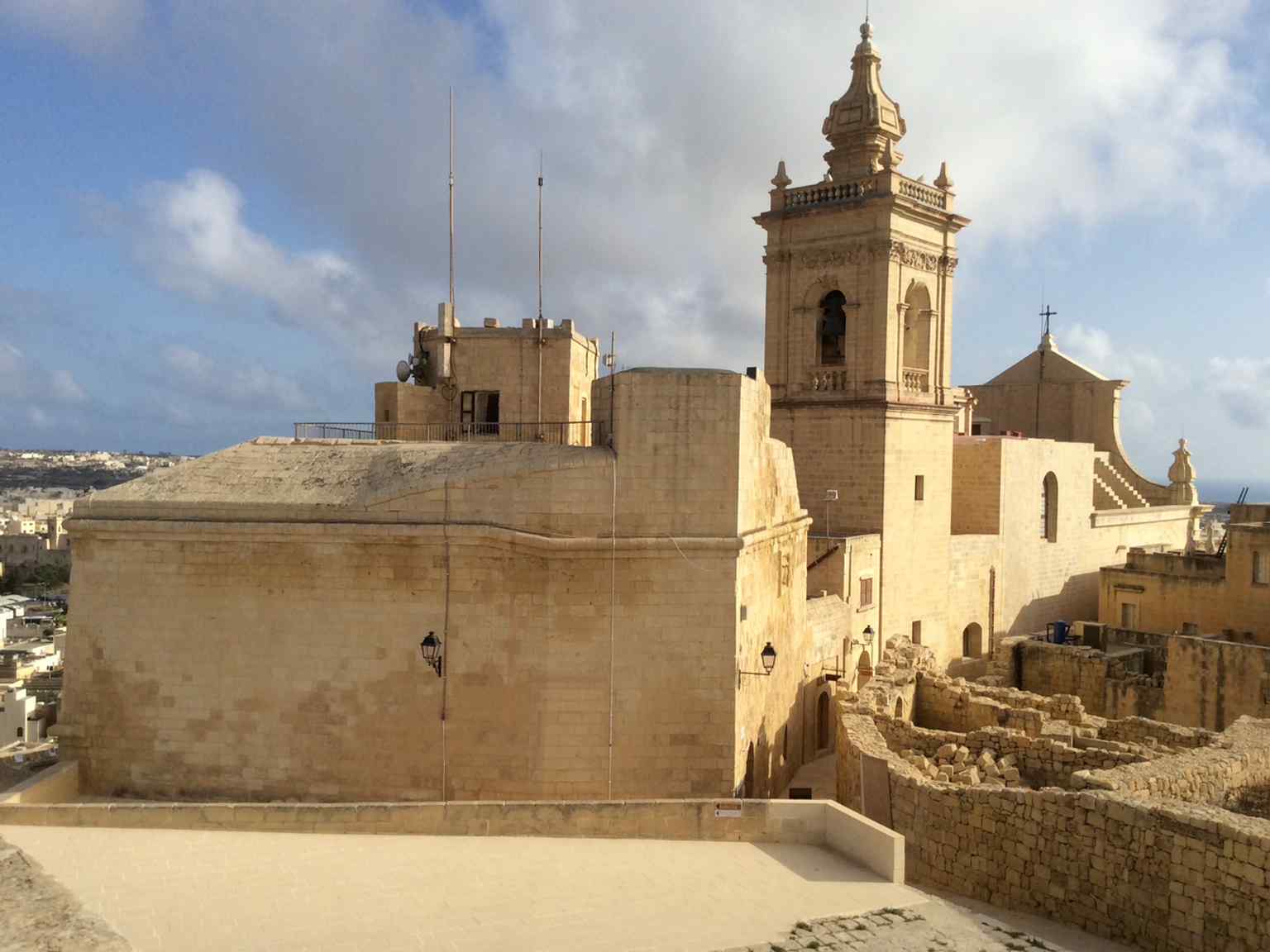 A wider Cittadella view with the cathedral and surrounding quarters, echoing the site’s layered history of settlement and reuse.