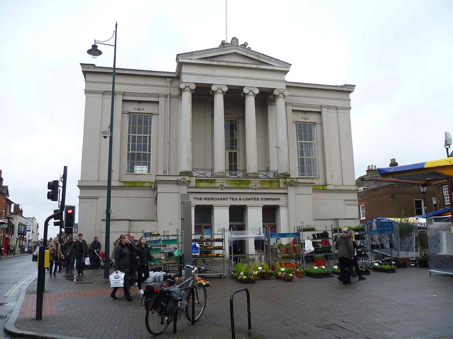 The Town Hall on Market Place, showing the civic building that replaced the old Moot Hall and became St Albans Museum.
