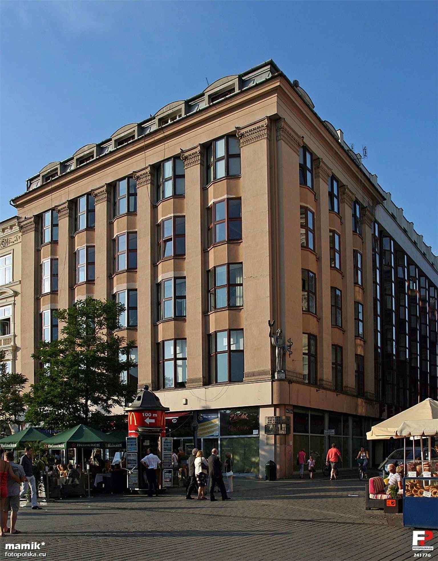 The corner where the building turns onto St. John Street, important because this is where the landmark’s identity is most visible.
