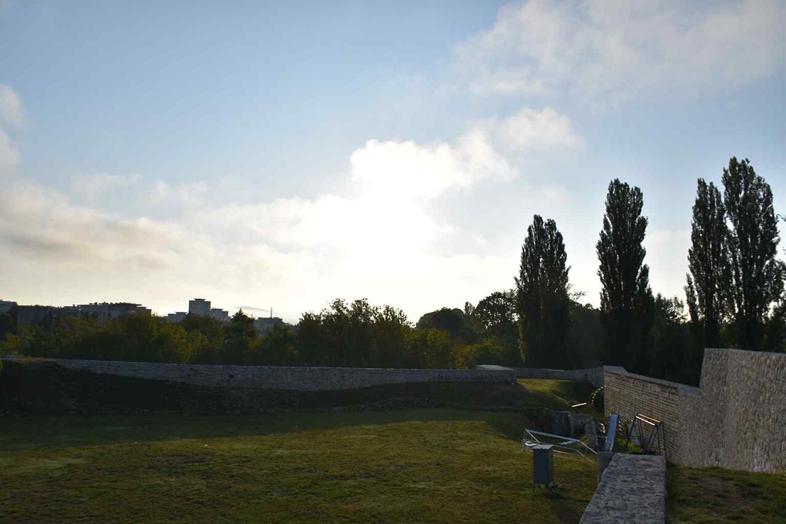 The fortress walls beautifully reflected in the Vrbas river, emphasizing how the river served as a natural defensive barrier and made the fort seem almost like an island.
