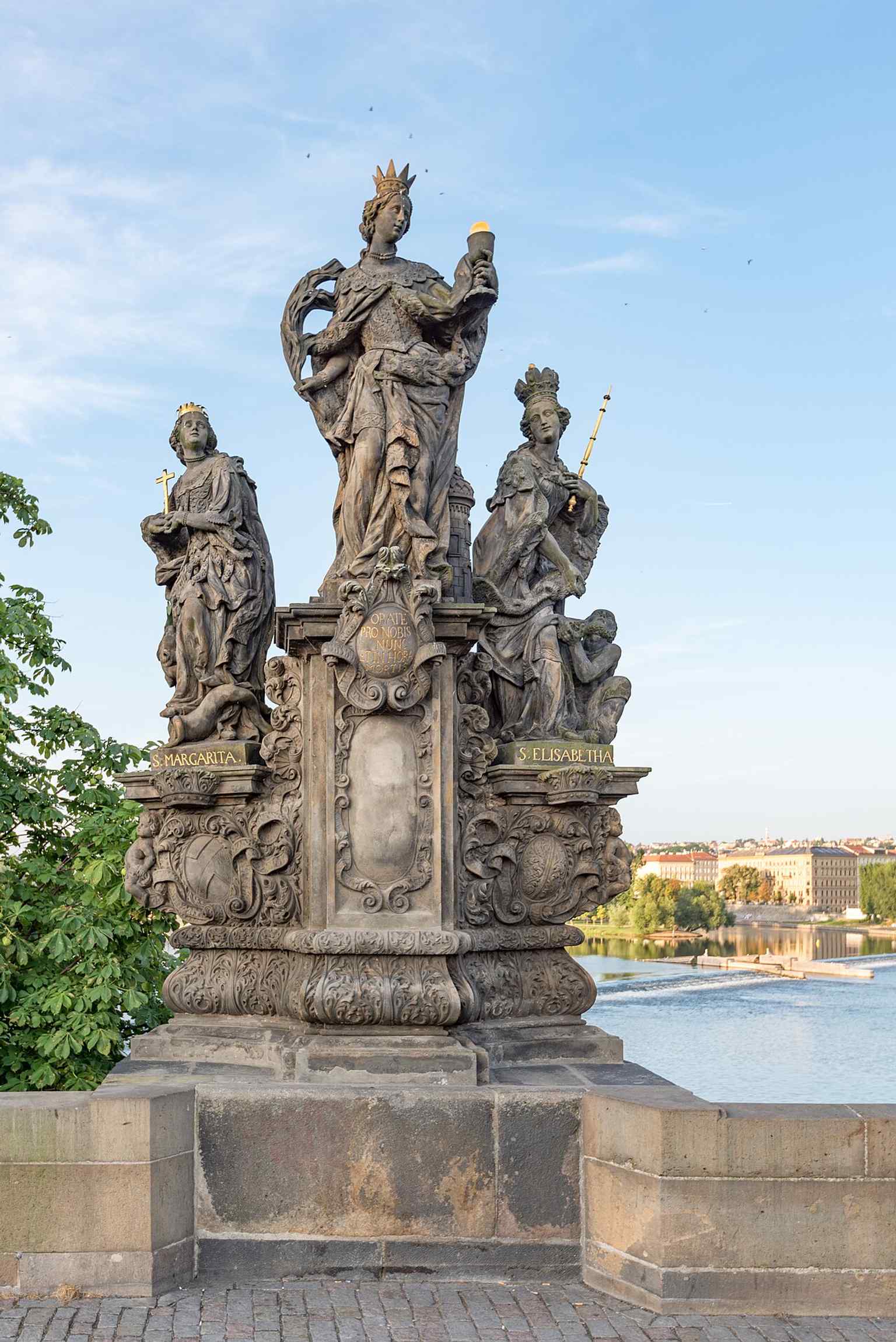 A different perspective of Saint Barbara, emphasizing the expressive facial features and the detailed carving that signifies Ferdinand Brokoff's new artistic direction.