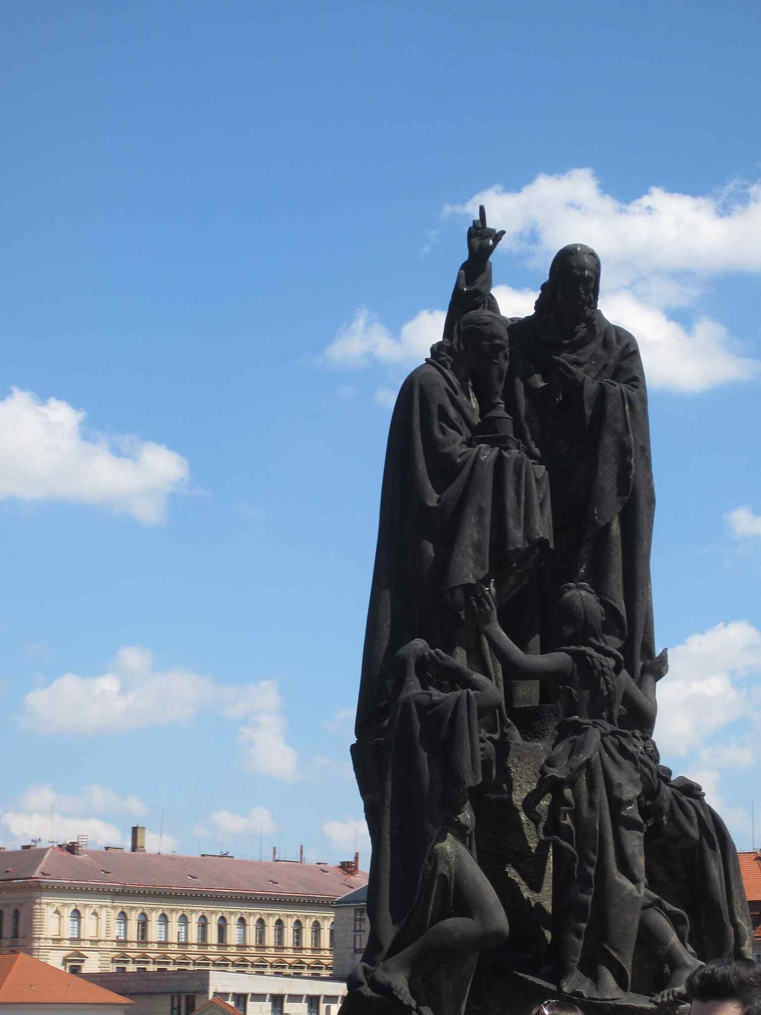 Observe Saint Methodius, the dominant figure, depicted with his hand raised in a gesture of blessing over the converts.