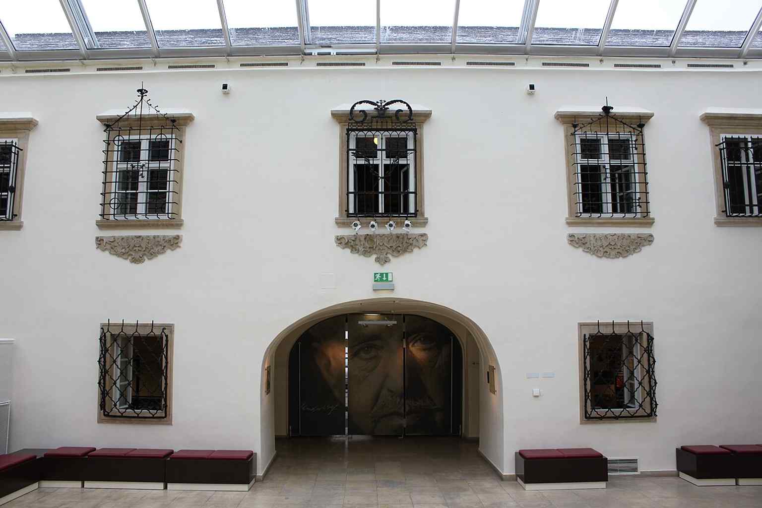 The museum’s covered courtyard, where the old building fabric was preserved during the major modernization described in the story.