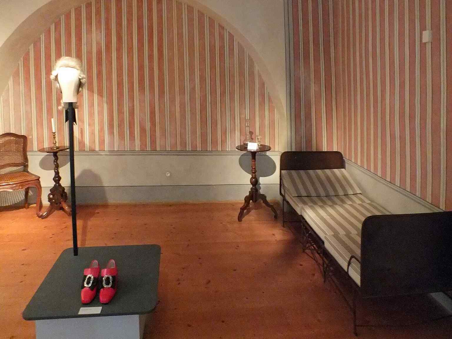 The bedroom in Haydn House, part of the reconstructed living rooms where Haydn and his wife lived on the upper floor.
