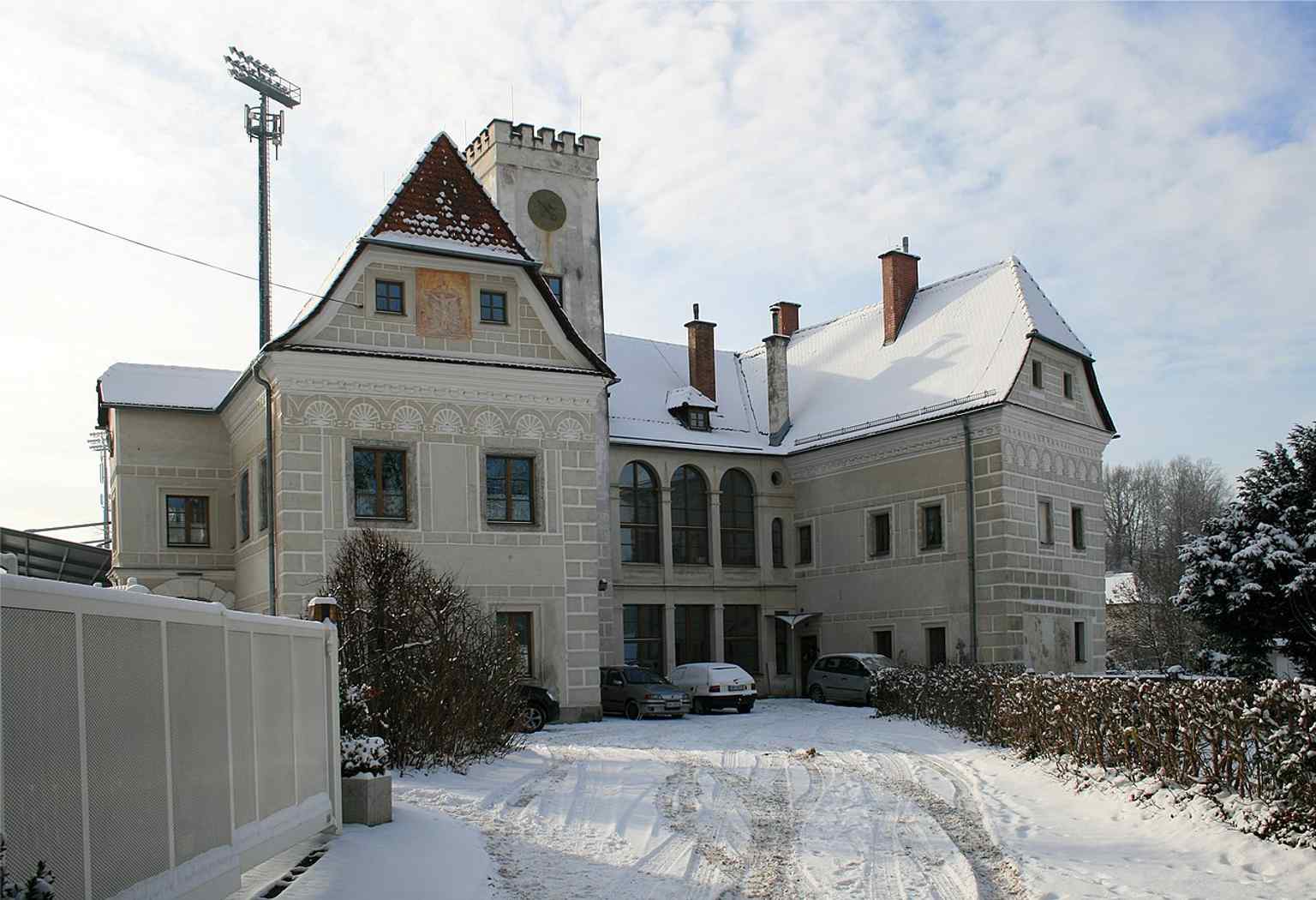 A clear modern view of English Castle in Steyr, showing the Renaissance residence as it stands today on Redtenbachergasse.
