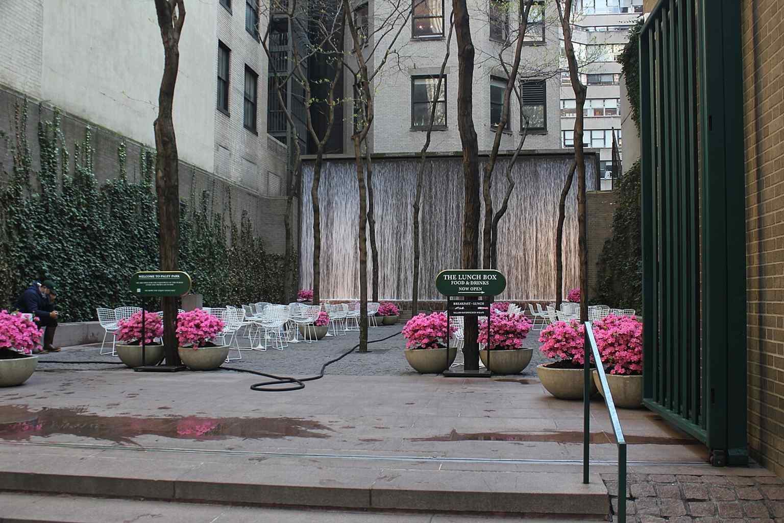 A closer look at the park’s textures and materials, from granite paving to the light, movable furniture that shaped how people use the space.