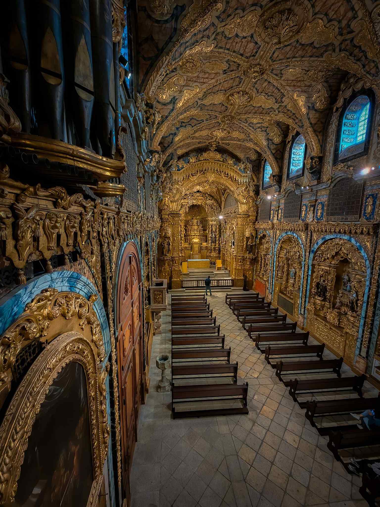 A recent heritage documentation view of Santa Clara, capturing the church as a restored monument after the 2016–2021 conservation campaign.