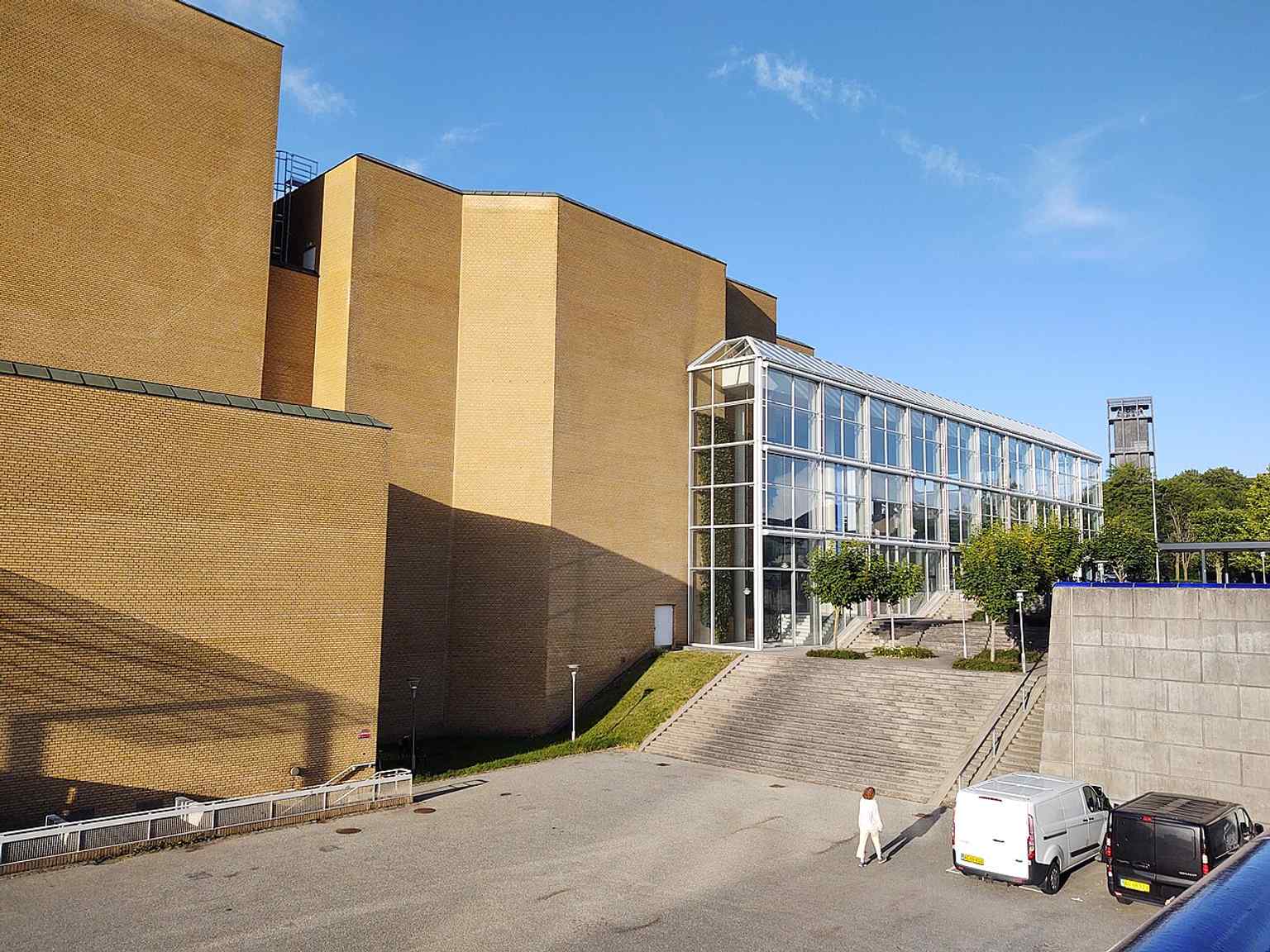 Musikhuset Aarhus in Skovgaardsgade, the Nordic music house that hosts around 1,500 performances a year and opened in 1982.