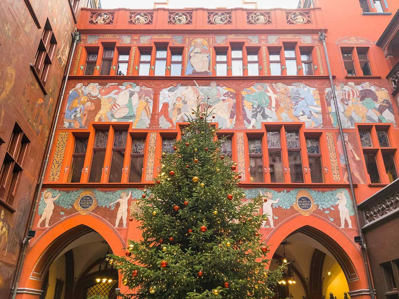 The courtyard atrium shows the living heart of the Rathaus, where government still meets inside a building shaped by centuries of change and restoration.