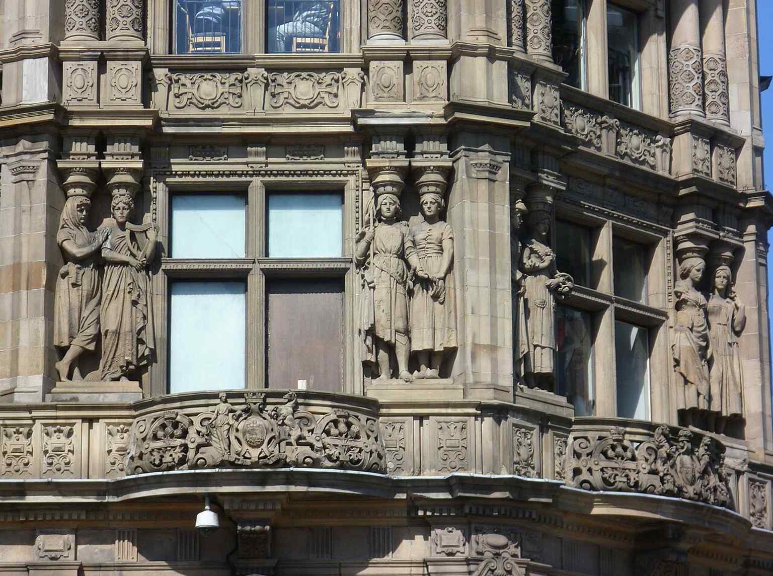The caryatids at the windows are among Jenners’ most distinctive decorative features.