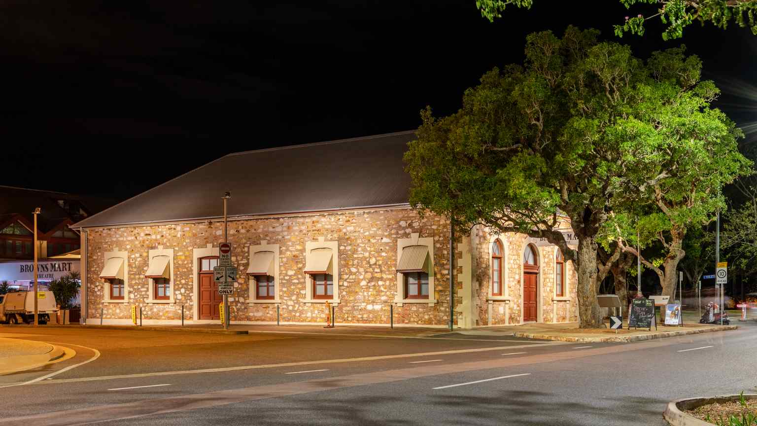 This 2019 image shows Brown's Mart, now the Home of Territory Performing Arts, a historic building that has resiliently survived cyclones and wartime bombing since its construction in 1885.