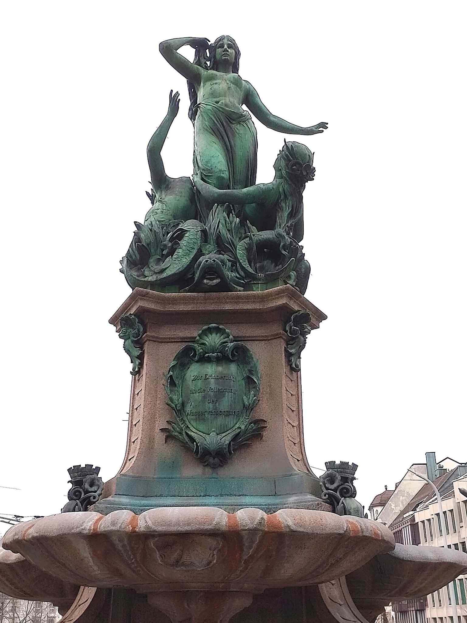 August Bösch’s Broderbrunnen design in bronze: a dramatic fountain sculpture created to commemorate St. Gallen’s new Bodensee water supply in 1895.