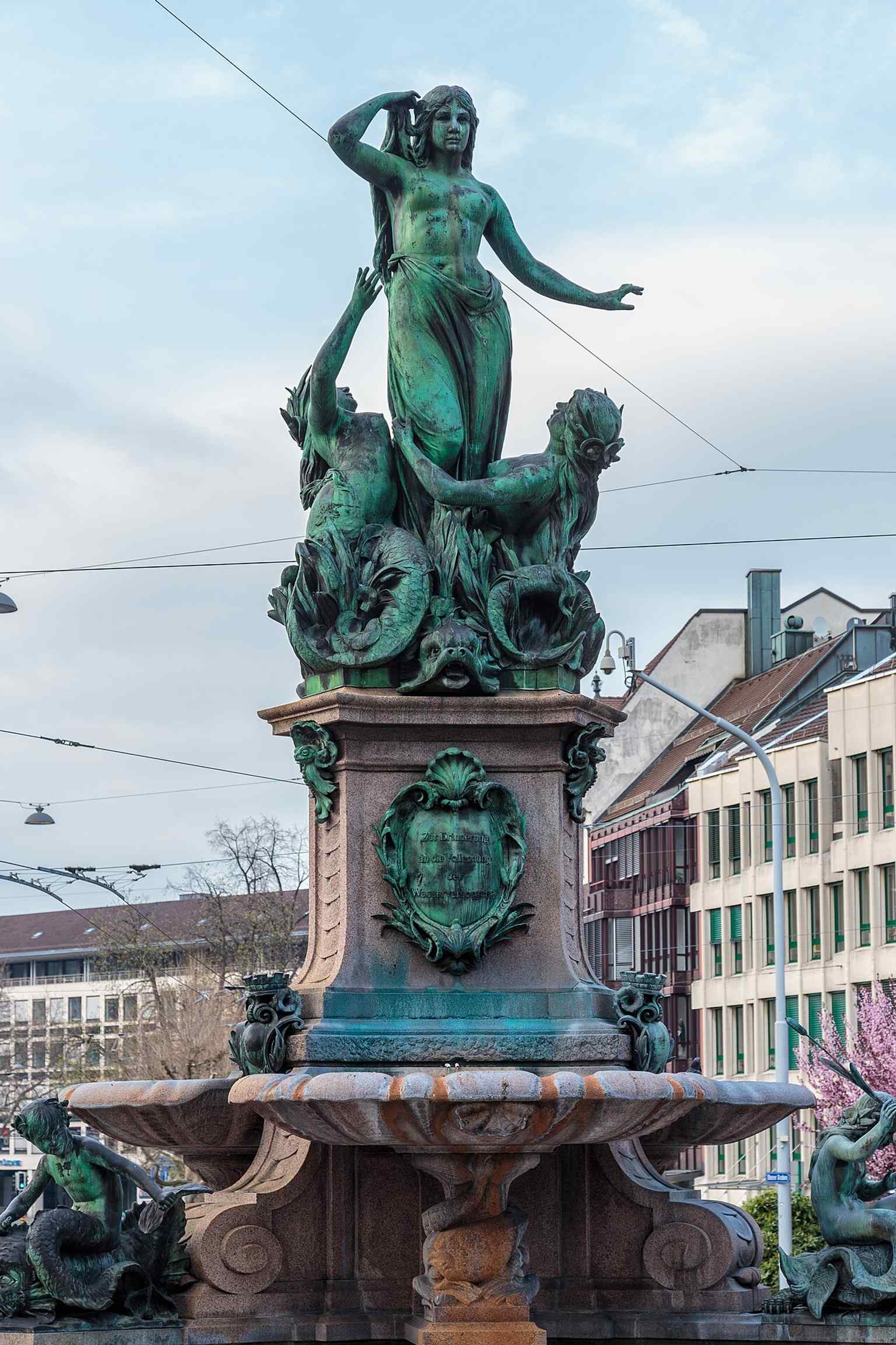 The Broderbrunnen at Lindenplatz in St. Gallen, shown as a public monument to the city’s waterworks — a fountain too decorative to serve as a real water intake.