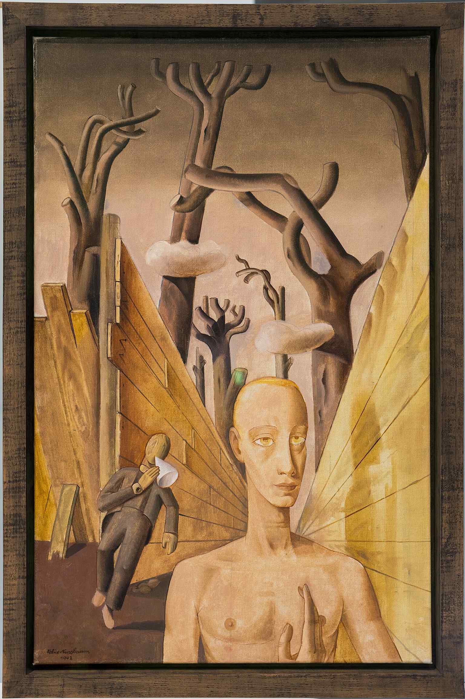 Felix Nussbaum’s haunting wartime painting, part of the museum’s art holdings that speak to Jewish life under persecution.