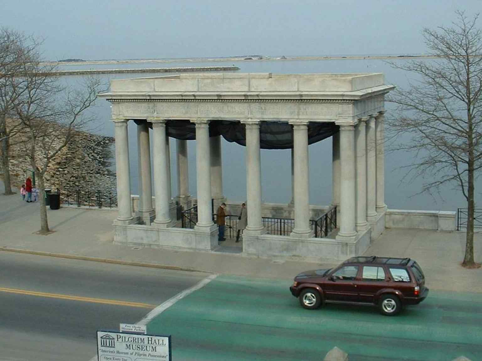 This granite portico, designed by McKim, Mead & White, was erected in 1920 to protect Plymouth Rock at its current location.