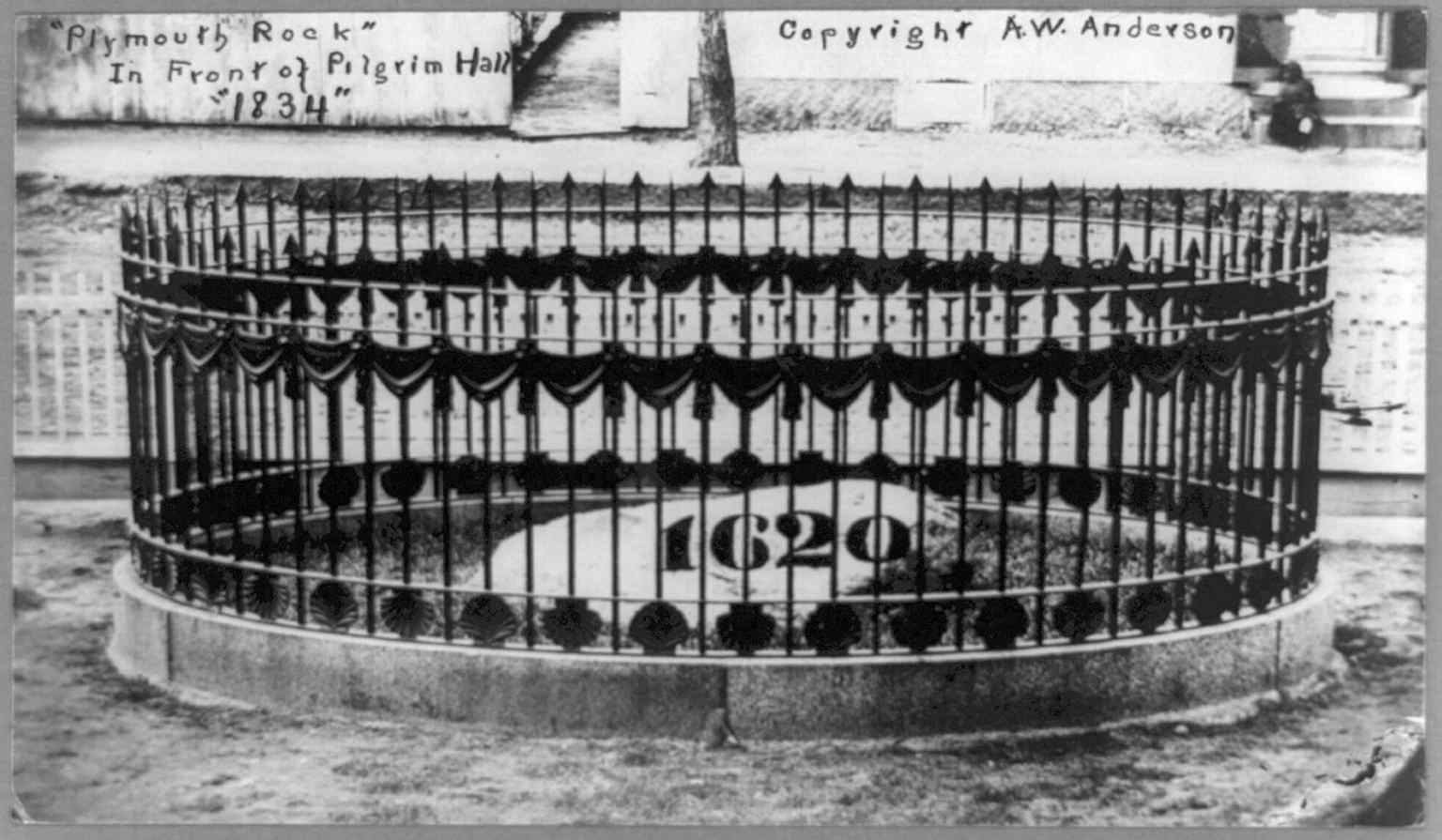 After breaking in 1774, one portion of Plymouth Rock was moved to Pilgrim Hall Museum in 1834, where it remained for decades.
