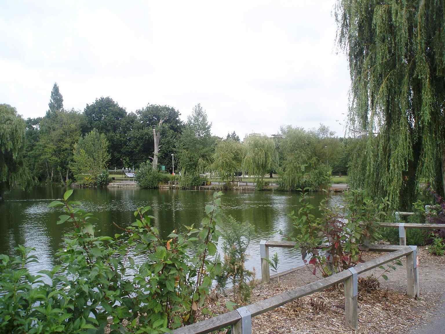 A broad view of Central Park in Chelmsford, the public green space that grew from the old Recreation Ground beside the River Can.
