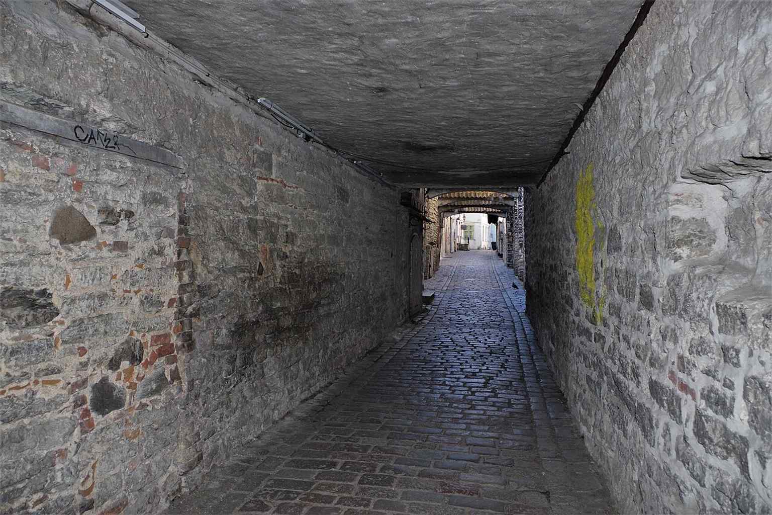 The passage during the quiet spring of 2020, emphasizing its role as a living old-town street rather than a static monument.