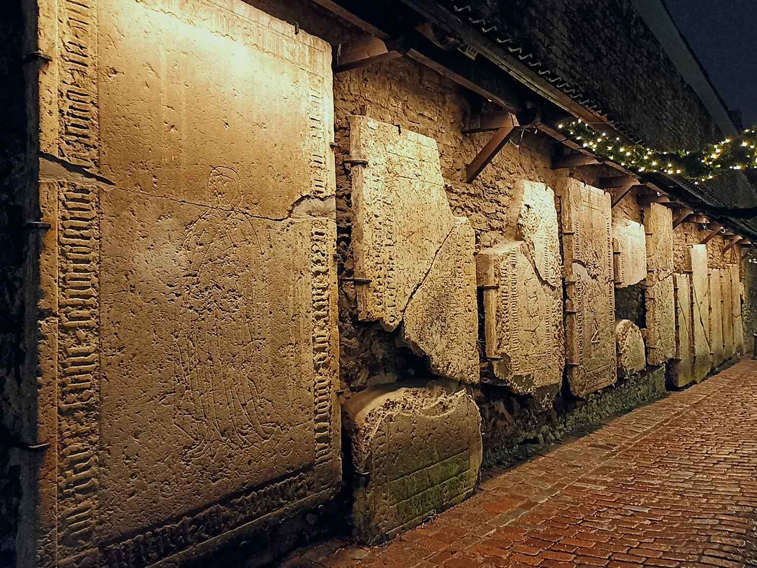 The rare grave slab of Kunigunde Schotelmund, said to be the oldest surviving image of a woman in Tallinn’s stone carving art.